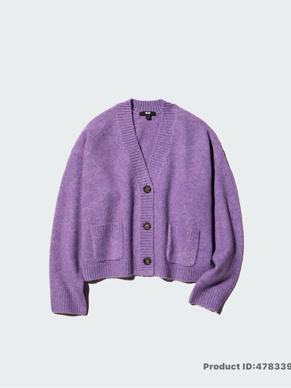 Uniqlo Lavender V-Neck Button Front Cardigan